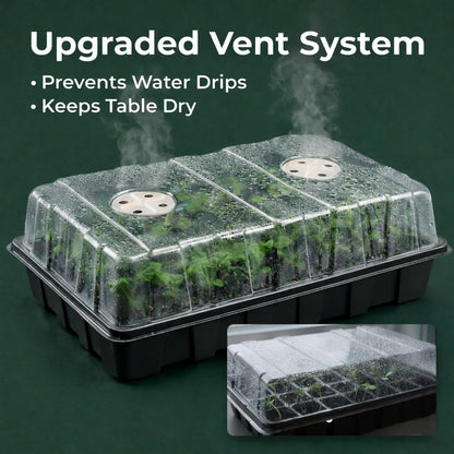 5-Set Garden Propagator Set, Seed Tray Kits with 200-Cell, Seed Starter Tray with Dome and Base 15" X 9" (40-Cell per Tray)